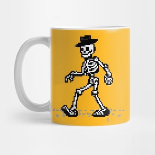 Skeleton moonwalking, Pixel art Mug